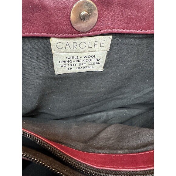 Carolee Vintage Embroidered Black Wool Hand Bag Purse, Acorn Motif With Beads - Picture 5 of 12